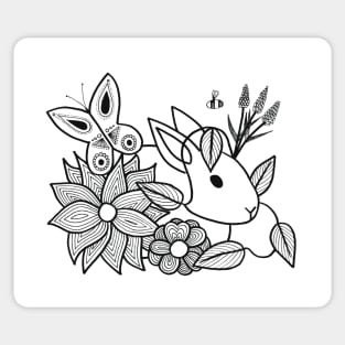 Bunny in the Flowers Sticker